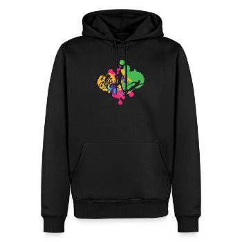 Triathlète Swimmer Cyclist Runner Vintage - Sweat à capuche Premium bio Homme - noir - Devant - Nico (187cm)