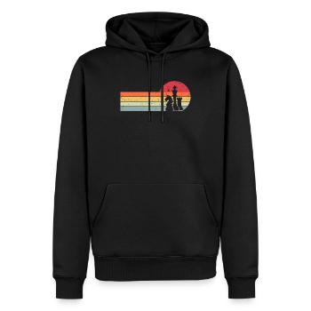 Schachfiguren Schachmatt Retro Schachspieler - Männer Premium Bio Hoodie - Schwarz - Vorne - Nico (187cm)