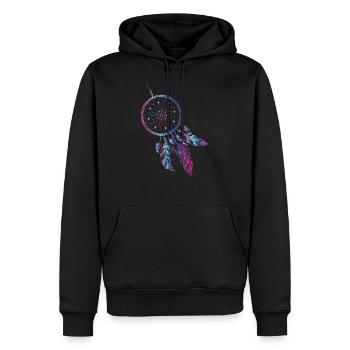 Traumfänger Indianer Dream Traum Feder - Männer Premium Bio Hoodie - Schwarz - Vorne - Nico (187cm)
