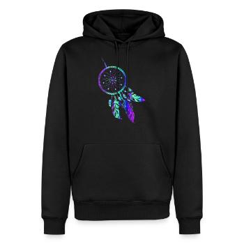 Traumfänger Indianer Dream Traum Feder - Männer Premium Bio Hoodie - Schwarz - Vorne - Nico (187cm)