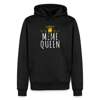 Meme dronning - Herre Premium økologisk hoodie - sort - Foran - Nico (187cm)