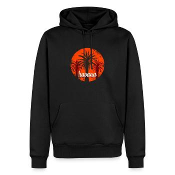 La Havane, capitale de Cuba - Sweat à capuche Premium bio Homme - noir - Devant - Nico (187cm)