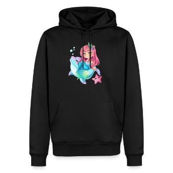 Mermaid Riding Dolphin Pour Femme Enfants Cute Mermaid - Sweat à capuche Premium bio Homme - noir - Devant - Nico (187cm)