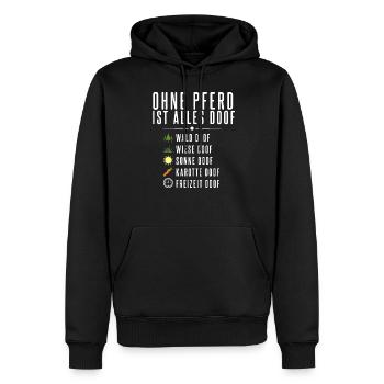 Reiterin Pferd Pferde Reiter - Männer Premium Bio Hoodie - Schwarz - Vorne - Nico (187cm)