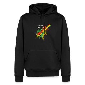 Instrument de musique guitare Jamaïque - Sweat à capuche Premium bio Homme - noir - Devant - Nico (187cm)
