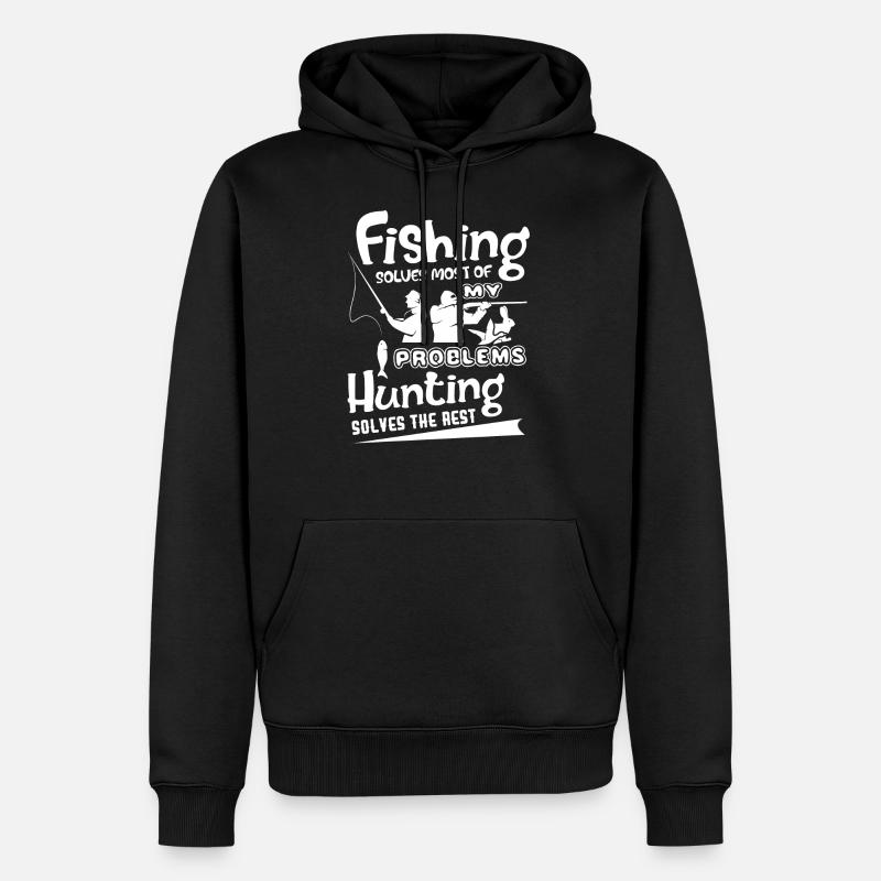 Jagd Jagd löst den Rest - Männer Premium Bio Hoodie - Schwarz