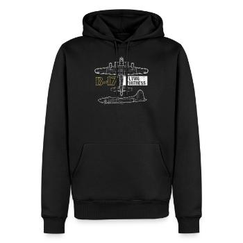 B17 Flying Fortress cadeau, Air Force, Aviation - Sweat à capuche Premium bio Homme - noir - Devant - Nico (187cm)