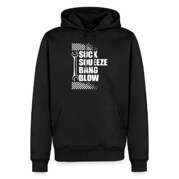 Suck Squeeze Bang Blow - Sweat à capuche Premium bio Homme - noir - Devant - Nico (187cm)