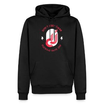 Rave On Techno Raver - Men’s Premium Organic Hoodie - black - Front - Nico (187cm)