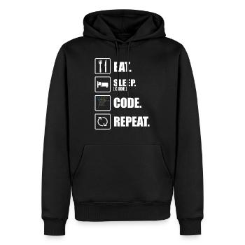 Informaticien drôle programmeur coder - Sweat à capuche Premium bio Homme - noir - Devant - Nico (187cm)