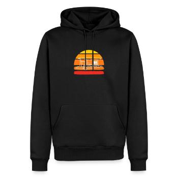 Vintage Houseboat Retro Boating Captain Tiny House - Men’s Premium Organic Hoodie - black - Front - Nico (187cm)