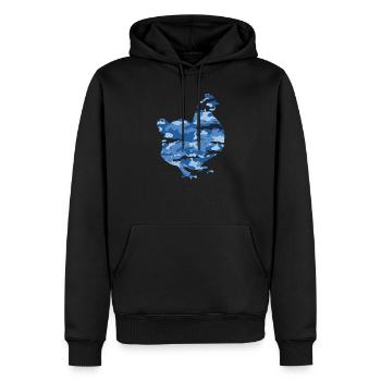 Chicken Camo - blau - lustiger Veteran und Militär - Männer Premium Bio Hoodie - Schwarz - Vorne - Nico (187cm)