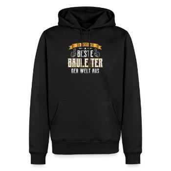 So sieht der Beste Bauleiter der Welt aus Bauarbei - Männer Premium Bio Hoodie - Schwarz - Vorne - Nico (187cm)