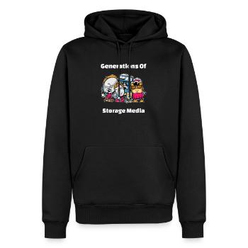 Générations de supports de stockage 1643 - Sweat à capuche Premium bio Homme - noir - Devant - Nico (187cm)