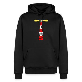 Lighthouse Jesus gift - Men’s Premium Organic Hoodie - black - Front - Nico (187cm)