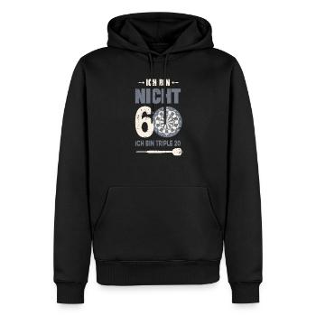 Ich bin nicht 60 ich bin triple 20 60er Geburtstag - Männer Premium Bio Hoodie - Schwarz - Vorne - Nico (187cm)