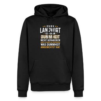 Ich bin Landwirt kann Dummheit Bauer - Männer Premium Bio Hoodie - Schwarz - Vorne - Nico (187cm)