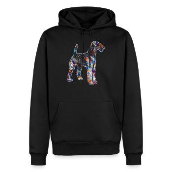 Airedale Terrier Geometrische Hemden - Männer Premium Bio Hoodie - Schwarz - Vorne - Nico (187cm)