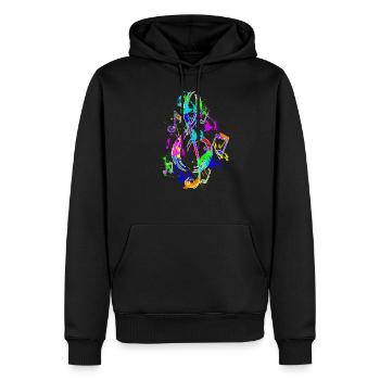 note musicale - Sweat à capuche Premium bio Homme - noir - Devant - Nico (187cm)
