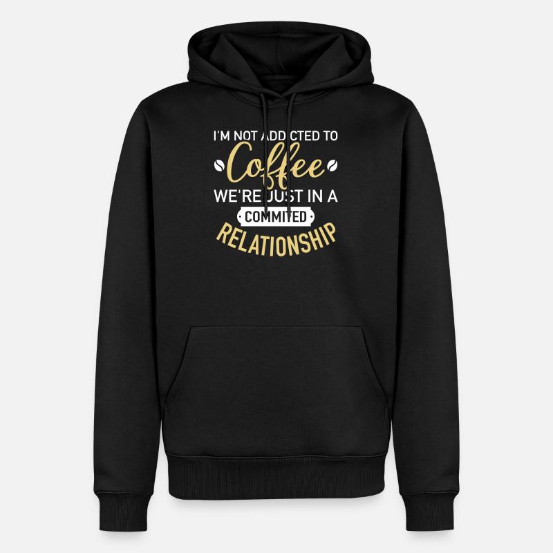 café - Sweat à capuche Premium bio Homme - noir