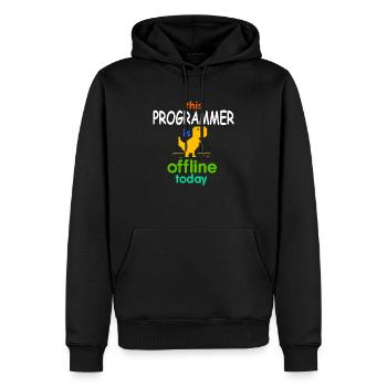 Le programmeur est hors ligne - Sweat à capuche Premium bio Homme - noir - Devant - Nico (187cm)
