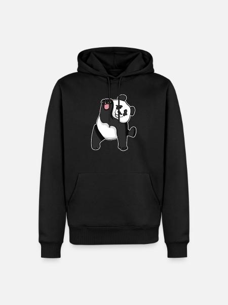 Panda - Men’s Premium Organic Hoodie - black