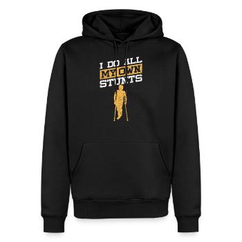 Ich mache meine eigenen Stunts Broken Leg Joke For Clumsies - Männer Premium Bio Hoodie - Schwarz - Vorne - Nico (187cm)