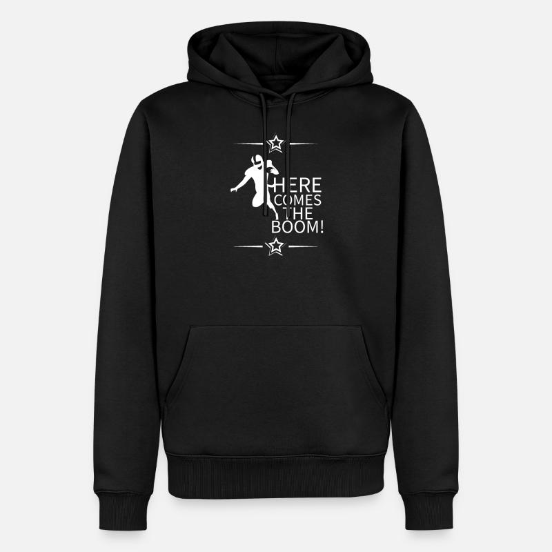 HereBoom - Männer Premium Bio Hoodie - Schwarz