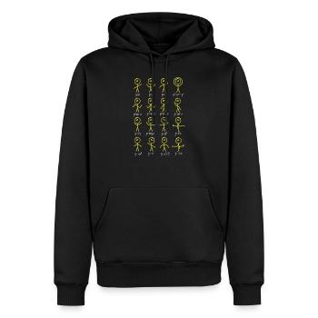 Chiffres de bâton mathématiques drôles faisant des fonctions - Sweat à capuche Premium bio Homme - noir - Devant - Nico (187cm)