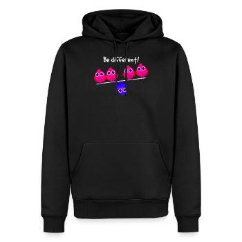 Be different Vögel Vogel Soyez différent Individuel - Sweat à capuche Premium bio Homme - noir - Devant - Nico (187cm)