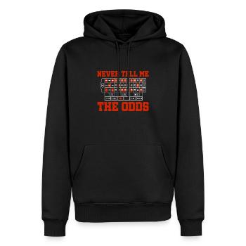 Ne me dites jamais le bon champ à la roulette - Sweat à capuche Premium bio Homme - noir - Devant - Nico (187cm)