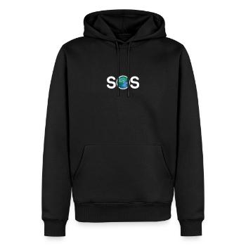 Earth Climate Change Climate Protection SOS - Sweat à capuche Premium bio Homme - noir - Devant - Nico (187cm)