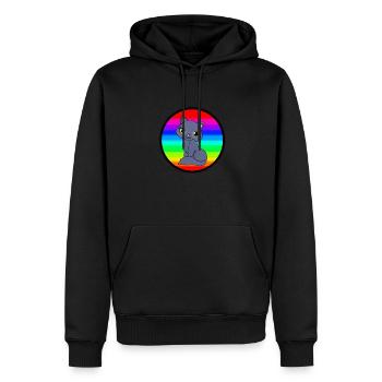 Chat dans le fond cool - Sweat à capuche Premium bio Homme - noir - Devant - Nico (187cm)