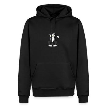 Je n'aime pas les chats du matin - Sweat à capuche Premium bio Homme - noir - Devant - Nico (187cm)