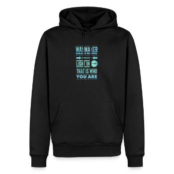 Waymaker et vêtements chrétiens - Sweat à capuche Premium bio Homme - noir - Devant - Nico (187cm)