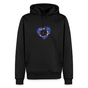 Vendredi en amour - Sweat à capuche Premium bio Homme - noir - Devant - Nico (187cm)