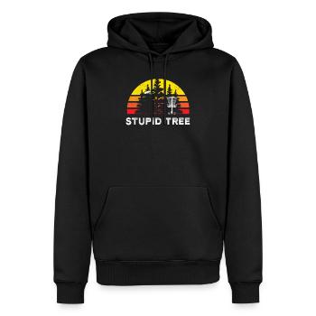 Drôle de chemise de golf à disque - Stupid Tree Funny Disc Gol - Sweat à capuche Premium bio Homme - noir - Devant - Nico (187cm)