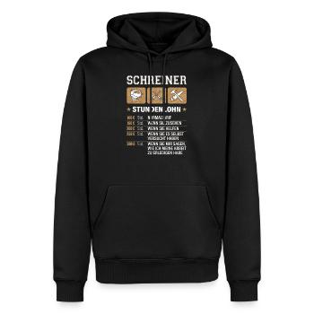 Schreiner Stundenlohn Tischler Schreinermeister - Männer Premium Bio Hoodie - Schwarz - Vorne - Nico (187cm)