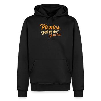 Planlos geht der Plan los - Männer Premium Bio Hoodie - Schwarz - Vorne - Nico (187cm)