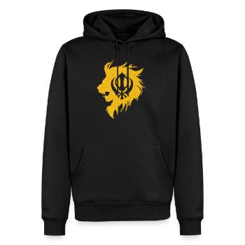 Khanda Löwe Kaur - Punjabi - Sikhismus Sikh Geschenk - Männer Premium Bio Hoodie - Schwarz - Vorne - Nico (187cm)