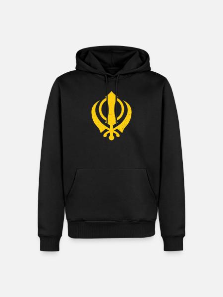 Khanda kaur punjabi - sikhism sikh gift - Men’s Premium Organic Hoodie - black
