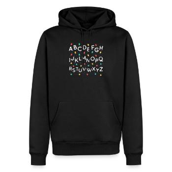 Funny ABC Alphabet Christmas Teacher Poison - Sweat à capuche Premium bio Homme - noir - Devant - Nico (187cm)
