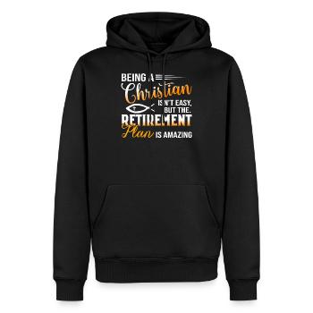 Plan de retraite religieuse chrétienne - Sweat à capuche Premium bio Homme - noir - Devant - Nico (187cm)