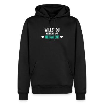 Willst du meinen Papa heiraten? Geschenk - Männer Premium Bio Hoodie - Schwarz - Vorne - Nico (187cm)