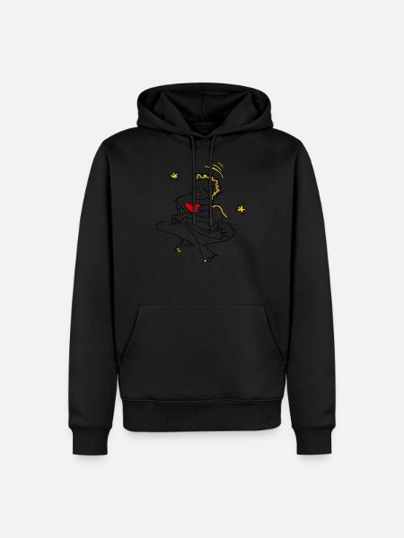 Christkind Yoga Herz Sterne - Männer Premium Bio Hoodie - Schwarz