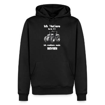 ich verliere kein öl ich makiere mein Revier - Männer Premium Bio Hoodie - Schwarz - Vorne - Nico (187cm)
