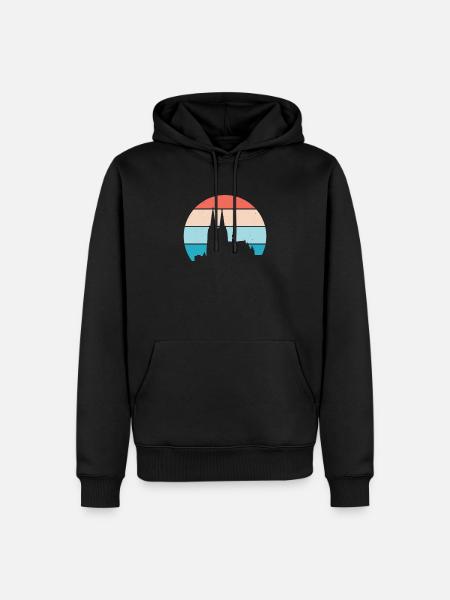 Vintage Retro Kölner Dom Skyline Silouhette Stadtl - Männer Premium Bio Hoodie - Schwarz