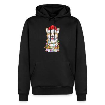 Lustiger Corgi Weihnachtsbaum Weihnachten Geschenk - Männer Premium Bio Hoodie - Schwarz - Vorne - Nico (187cm)