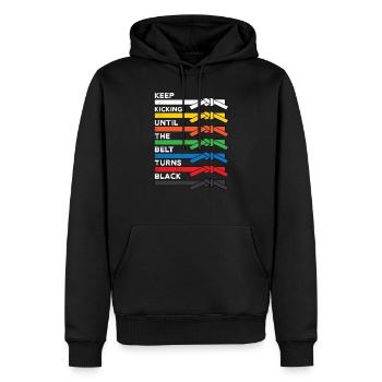 Chemise de rang de ceinture de taekwondo cool - cadeau d'arts martiaux - Sweat à capuche Premium bio Homme - noir - Devant - Nico (187cm)