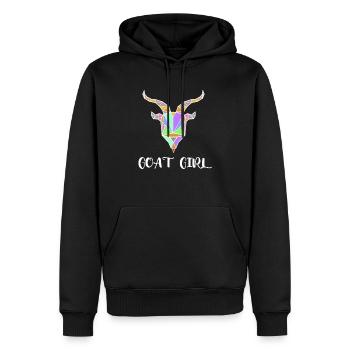 Goat Girl I Love Goats Gift Idea Goat Lover - Sweat à capuche Premium bio Homme - noir - Devant - Nico (187cm)